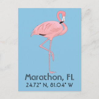 Marathon FL Keys Flamingo Breedtegraad Lengtegraad Briefkaart