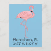 Marathon FL Keys Flamingo Latitude Longitude Briefkaart (Voorkant)