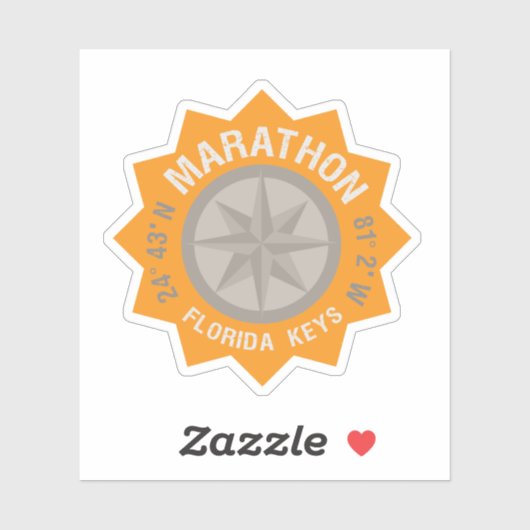 Marathon Florida Keys Latitude Longitude Sinaasapp Sticker (Vel)