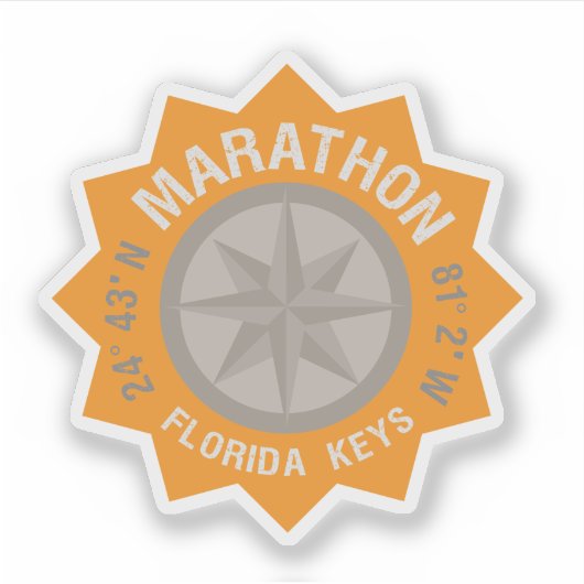 Marathon Florida Keys Latitude Longitude Sinaasapp Sticker (Voorkant)
