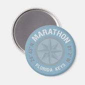 Marathon Florida Keys Nautical Latitude Longitude Magneet (Voorkant / Achterkant)