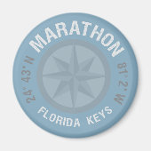 Marathon Florida Keys Nautical Latitude Longitude Magneet (Voorkant)