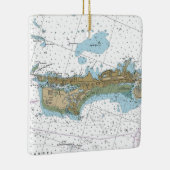 Marathon Florida Nautical Chart Vaca Key Keramisch Ornament (Rechts)