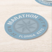 marathon florida sleutels breedtegraad nautische ronde kartonnen onderzetter (Gebogen)