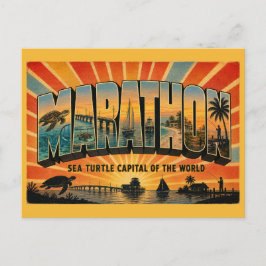 Marathon Florida Zeeschildpad Hoofdstad Vintage Ku Briefkaart