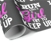 Marathon Girl Athlete Runner Cadeaupapier (Rol Hoek)