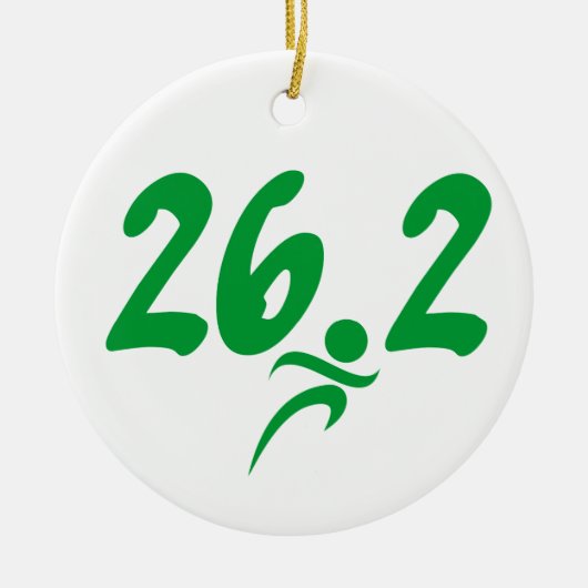 Marathon, groen 26.2 keramisch ornament (Voorkant)