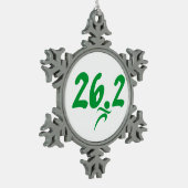 Marathon, groen 26.2 tin sneeuwvlok ornament (Links)