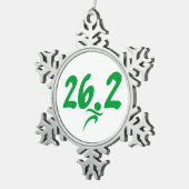 Marathon, groen 26.2 tin sneeuwvlok ornament (Rechts)