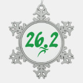 Marathon, groen 26.2 tin sneeuwvlok ornament (Voorkant)