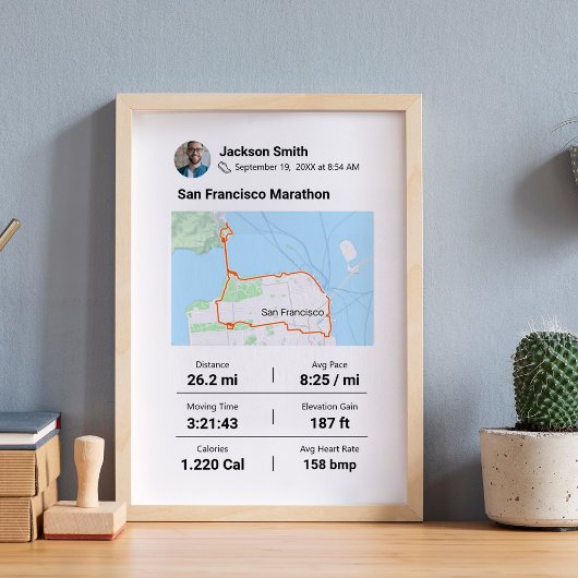 Marathon | Half marathon aangepaste plattegrond be Poster