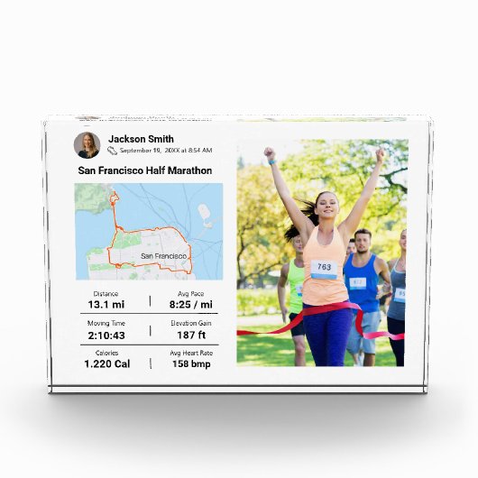 Marathon | Half marathon Best Runner Photo Gift Fotoblokken (Voorkant)