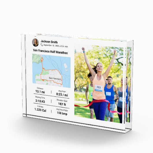 Marathon | Half marathon Best Runner Photo Gift Fotoblokken (Rechts)