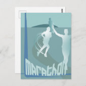 Marathon hardloop begroetingen memorabilia briefka briefkaart (Voorkant / Achterkant)