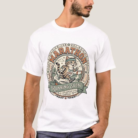 Marathon Hardloop Evenement Kat Marathon Hardloop T-shirt (Voorkant)