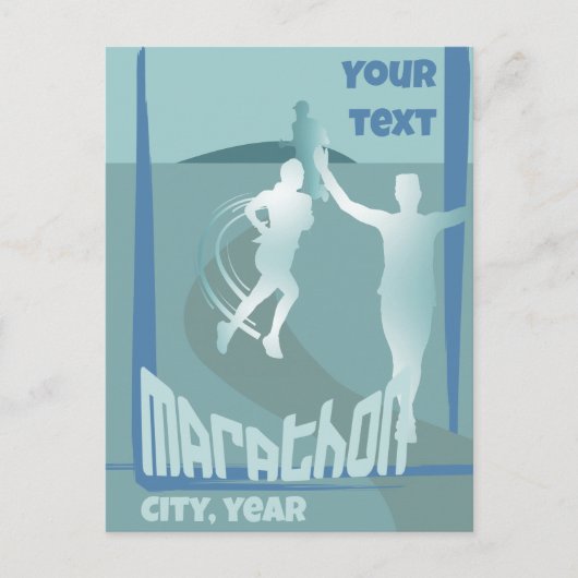 Marathon hardloop groet memorabilia briefkaart (Voorkant)