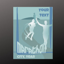Marathon hardloop groet memorabilia briefkaart