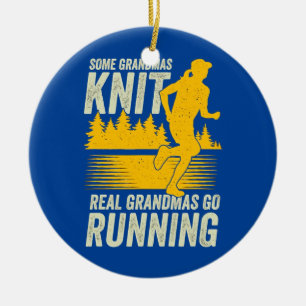 Marathon hardloop oma grootmoeder  keramisch ornament