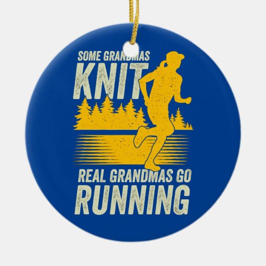 Marathon hardloop oma grootmoeder  keramisch ornament (Voorkant)