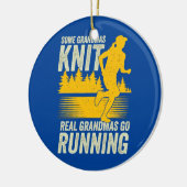 Marathon hardloop oma grootmoeder  keramisch ornament (Links)