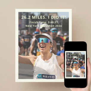 Marathon hardlopen aankondiging begroeting voltooi
