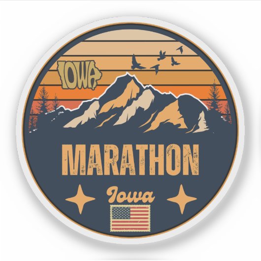 Marathon, Iowa Ia, Verenigde Staten Sticker (Voorkant)