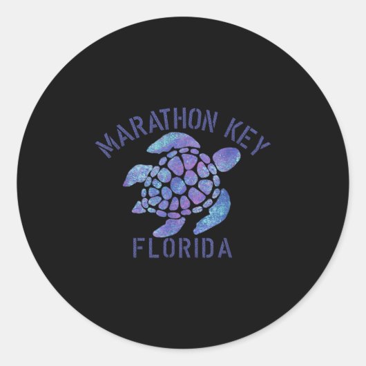Marathon Key, FL Beach Design _ Tribal Turtle Gift Ronde Sticker (Voorkant)