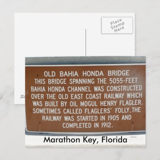 Marathon Key, Florida Briefkaart (Voorkant / Achterkant)