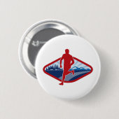 Marathon kruist de rijdende wegwerper ronde button 5,7 cm (Voorkant /achterkant)