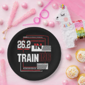Marathon loopt - 26.2 in de Abstracte Opleiding Papieren Bordje (Feest)