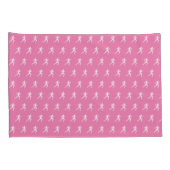 Marathon lopers op roze achtergrond kussensloop (Achterkant-Rechts)