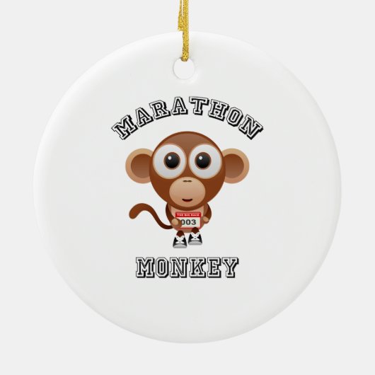 Marathon MOnkey Keramisch Ornament (Achterkant)