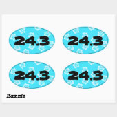 Marathon Run Finish Time Blauwe Hibiscus - Ovale Sticker (Vel)