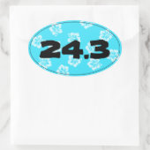 Marathon Run Finish Time Blauwe Hibiscus - Ovale Sticker (Tas)