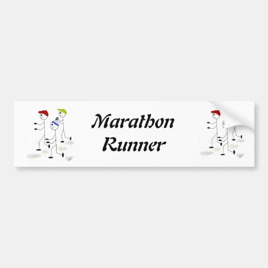 Marathon Runner Bumpersticker (Voorkant)