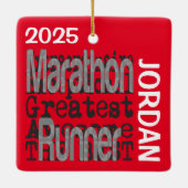 Marathon Runner Extraordinaire CUSTOM Keramisch Ornament (Achterkant)