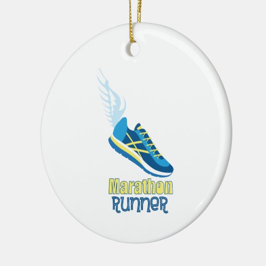 Marathon Runner Keramisch Ornament (Links)