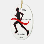 Marathon Runner Ornament - Mannelijk rood (Links)