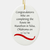 Marathon Runner Ornament - Mannelijk rood (Achterkant)