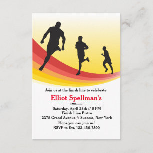 Marathon Runner Party Invitation Kaart