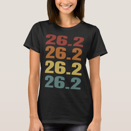Marathon Runner Retro Running 26 2 mijl T-shirt (Voorkant)