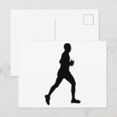 Marathon Runner Silhouet Briefkaart (Voorkant / Achterkant)
