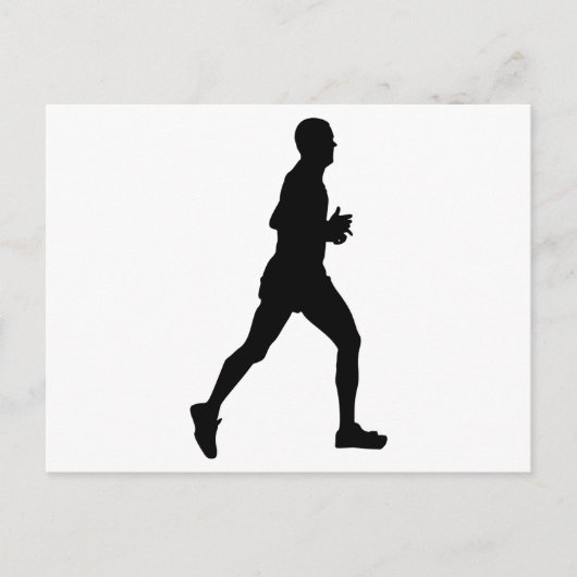 Marathon Runner Silhouet Briefkaart (Voorkant)