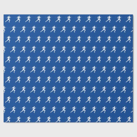 Marathon Runners op Blue Cadeaupapier (Vlak)