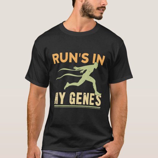 Marathon Runners Running Run's in my Genes T-shirt (Voorkant)