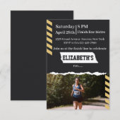 Marathon Running Party Invitation Runner Finisher Kaart (Voorkant / Achterkant)