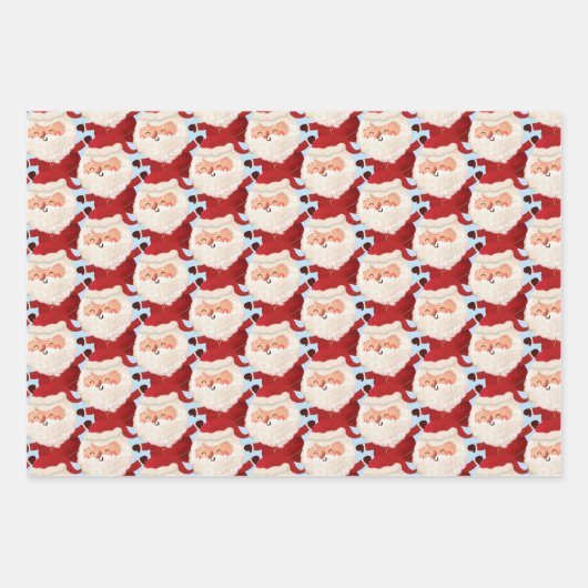 Marathon Santas Funny Active Sport Bold Kerstmis Inpakpapier Vel (Voorkant 3)