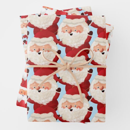 Marathon Santas Funny Active Sport Bold Kerstmis Inpakpapier Vel (In situ)