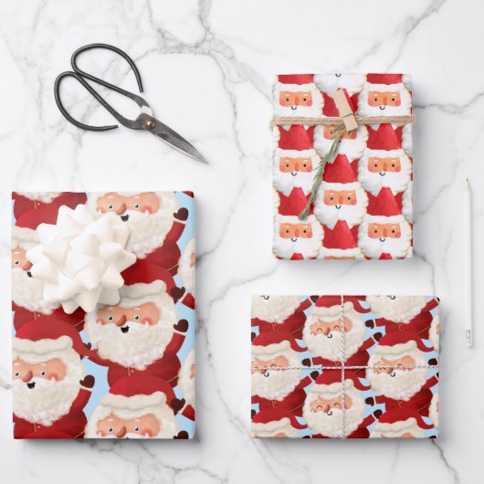 Marathon Santas Funny Active Sport Bold Kerstmis Inpakpapier Vel (Voorkant)