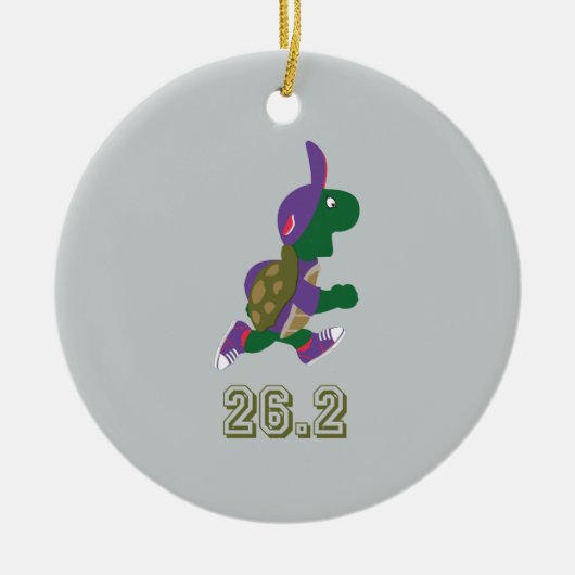 Marathon Schildpadloper in Paars Keramisch Ornament (Voorkant)